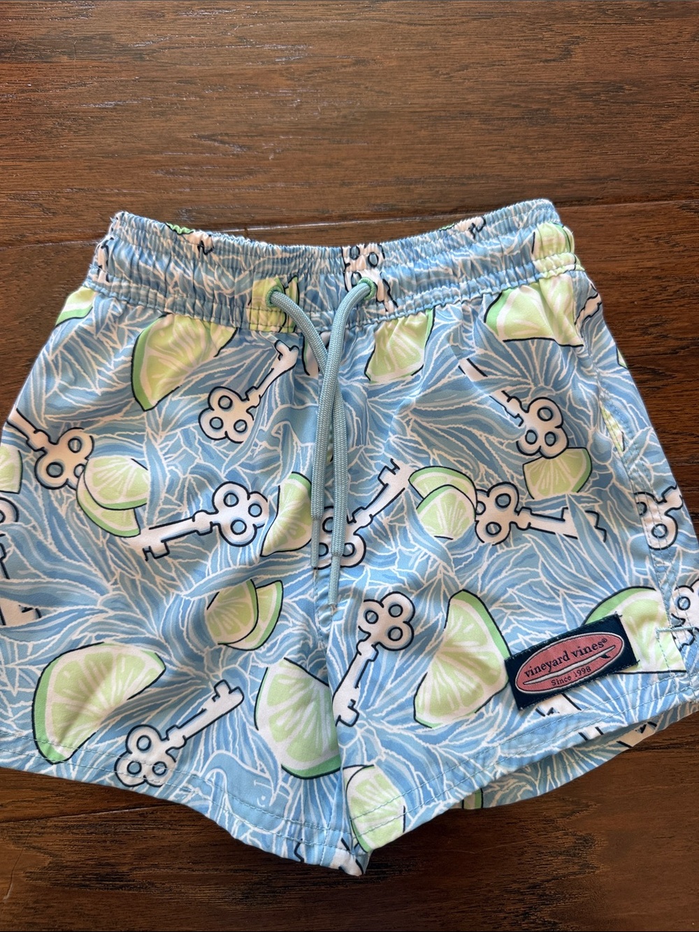 Vineyard Vines Blue Lime & Key Print Swim Shorts